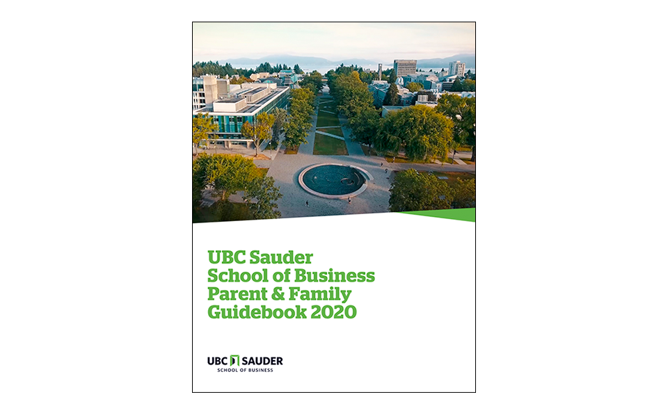 UBC Sauder Parent and Family Guidebook 2020 cover