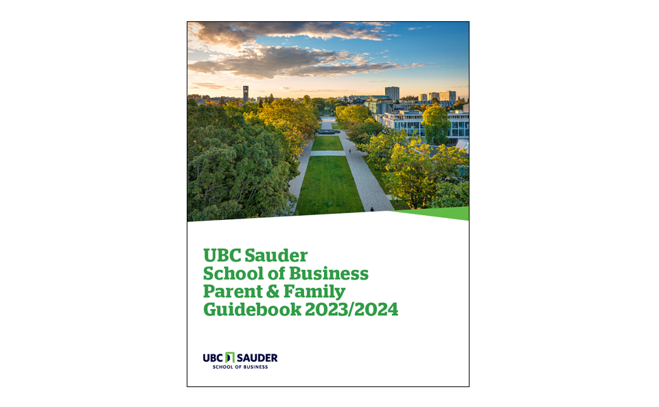 UBC Sauder Parent and Family Guidebook 2023 cover